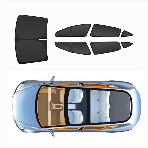 Tesla Model 3 Sunshade Side Rear Windows Windshield Sun Shades Reflective Covers Sunproof UV Rays Camping Privacy Protection Blocker Set of 7