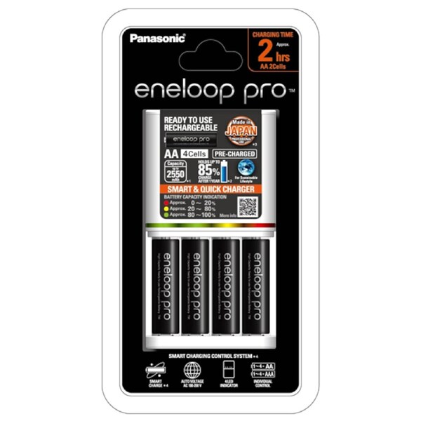 Panasonic Eneloop Fast Charger & 4 x AA Pro Batteries