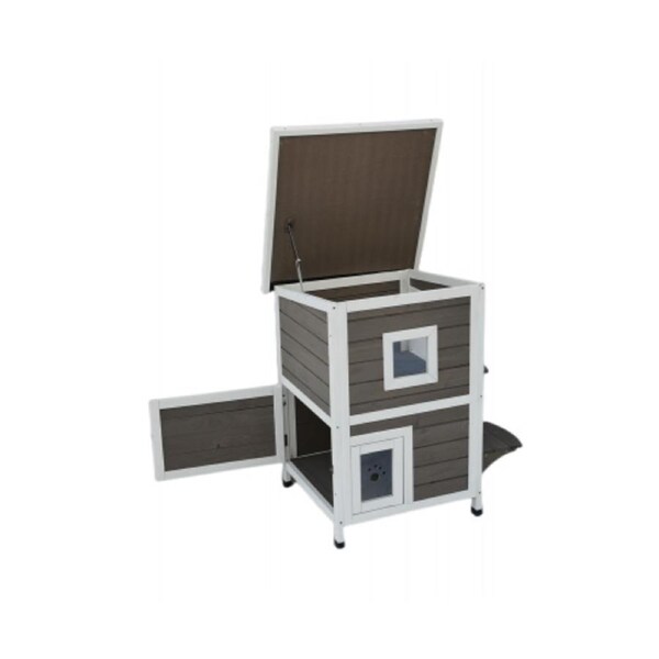 2 Story Cat Shelter House With Escape Door