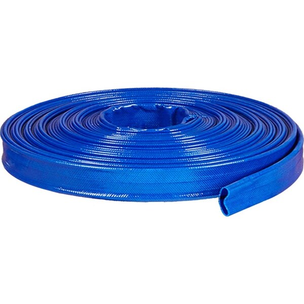 Rural Max 4-Bar Pressure PVC Lay Flat Water Discharge Hose 2"x50m Roll Blue