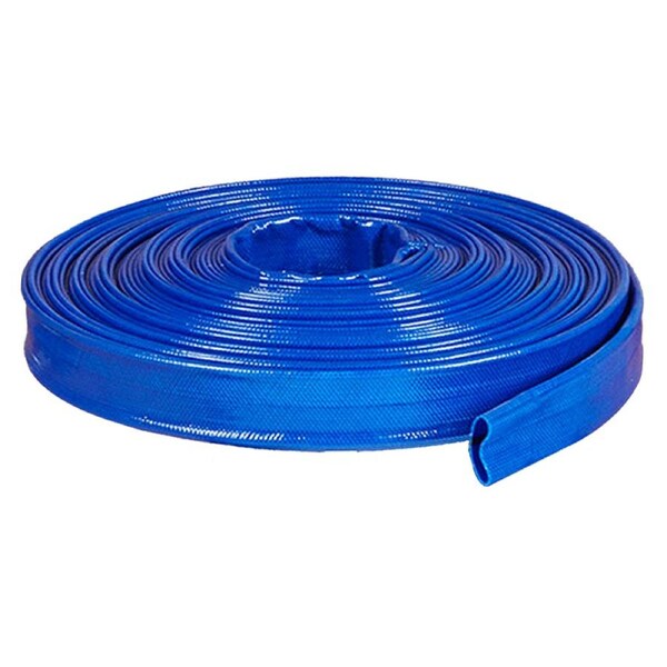 Rural Max 4-Bar Pressure PVC Lay Flat Water Discharge Hose 3"x50m Roll Blue