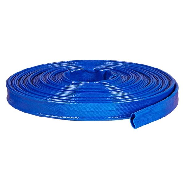 Rural Max 4-Bar Pressure PVC Lay Flat Water Discharge Hose 1.5 "x50m Roll Blue