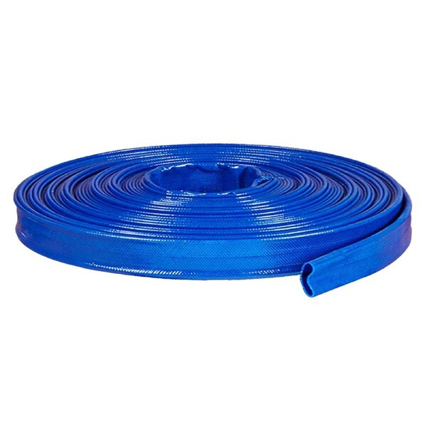Rural Max 4-Bar Pressure PVC Lay Flat Water Discharge Hose 1"x100m Roll Blue