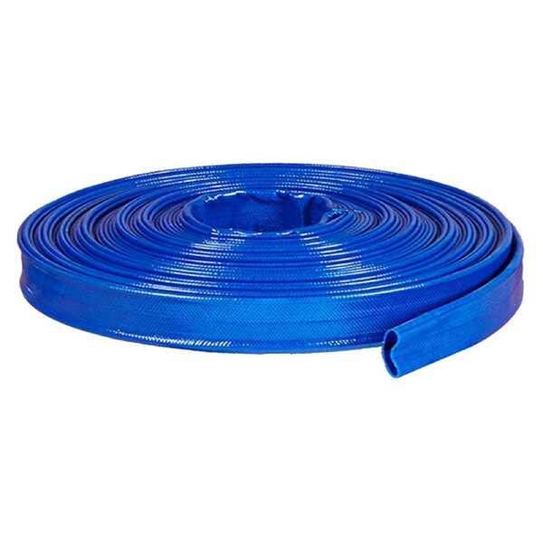 Rural Max 4-Bar Pressure PVC Lay Flat Water Discharge Hose 2"x100m Roll Blue