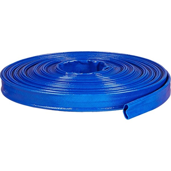 Rural Max 4-Bar Pressure PVC Lay Flat Water Discharge Hose 1.5"x100m Roll Blue