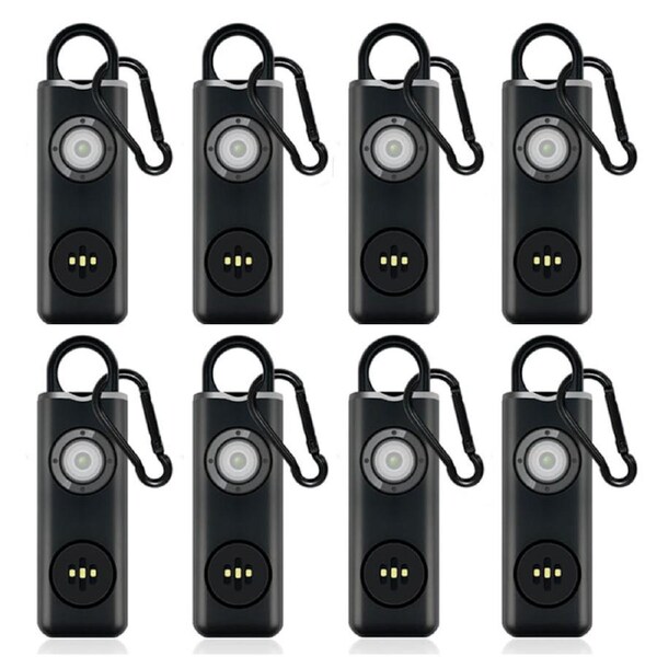 Personal Safety Alarm Rechargeable with Flashlight - 8pack