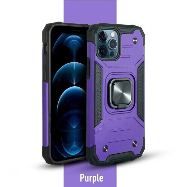 Cover Shockproof Case Magnetic Iphone Metal Ring Holder For IPhone 13 Purple