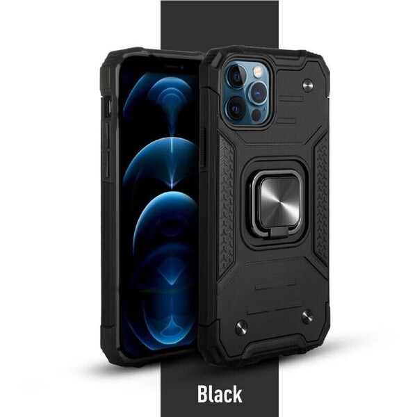 Cover Shockproof Case Magnetic Iphone Metal Ring Holder IPhone 13 Pro Max Black
