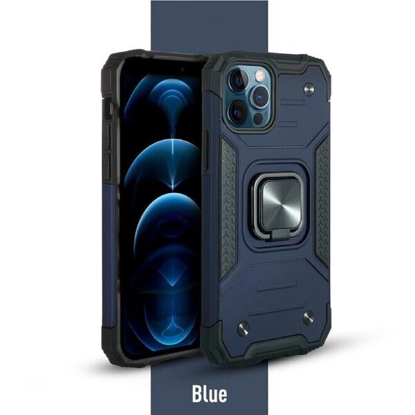 Cover Shockproof Case Magnetic Iphone Metal Ring Holder IPhone 13 Pro Max Blue