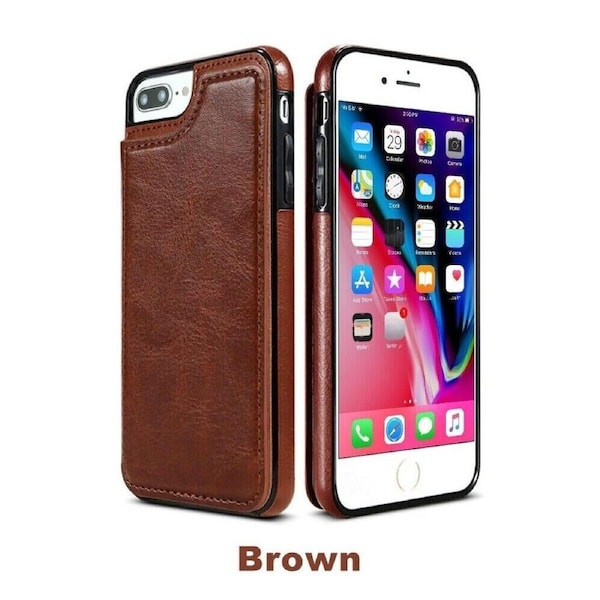 Wallet Case Shockproof Cover Flip Leather For iPhone 13 Pro- Brown