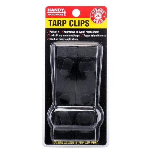 4pcs Tarp Clips Tarpaulin Clips 75mm Heavy Duty Hook Camping Strong Hold 25kg
