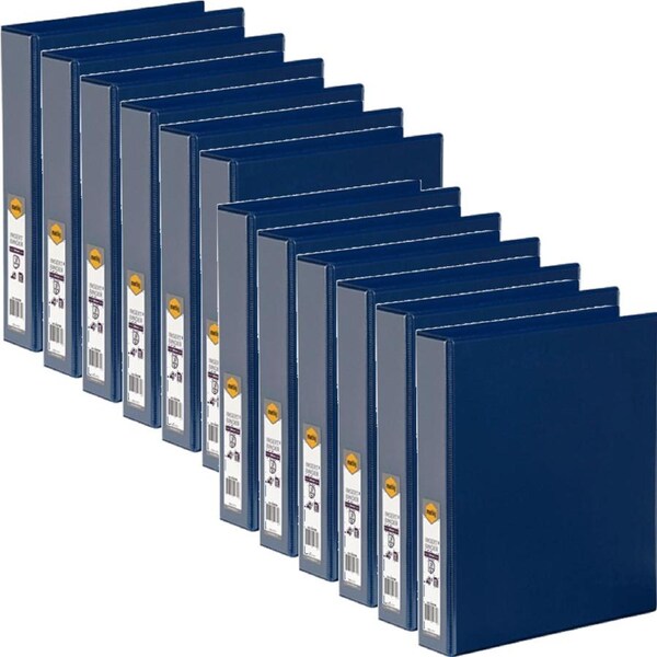 Marbig Clear View Insert Ring Binder Folder 3D 38mm A4 Blue Box 12