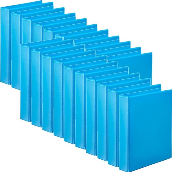 Marbig Clear View Insert Ring Binder Folder 2D 25mm A4 Marine Blue 20 Pack