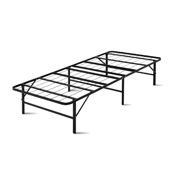 Artiss Folding Bed Frame Metal Bed Base Single King Single Double Queen - Black Single