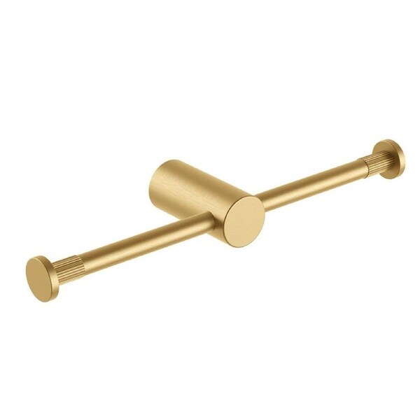 CADDENCE Series Brushed Yellow Gold Double Toilet Paper Holder