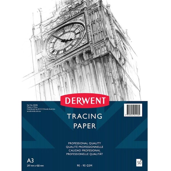 Derwent Academy Professional Tracing Paper 50 Sheets A3 90-95GSM