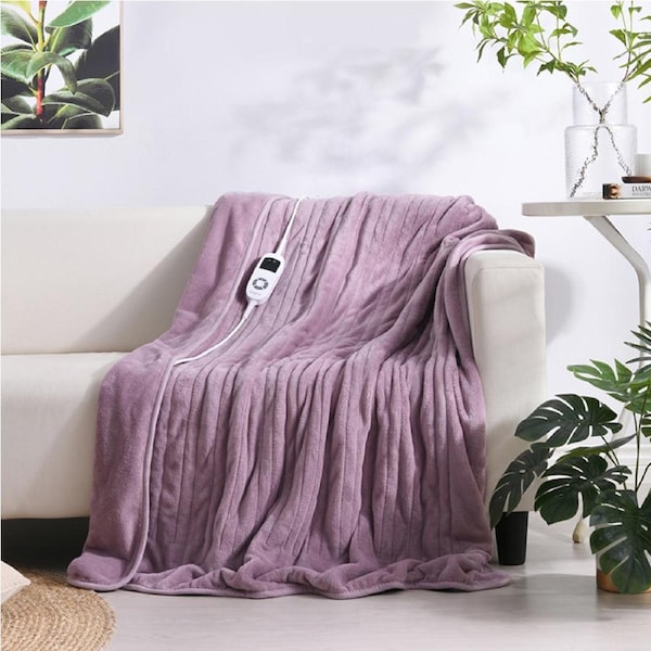 Esplanade Home Luxury Heated Throw Lilac