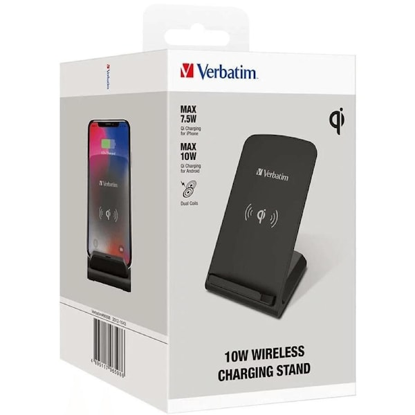 Verbatim 10w Wireless Charger Stand Space Grey