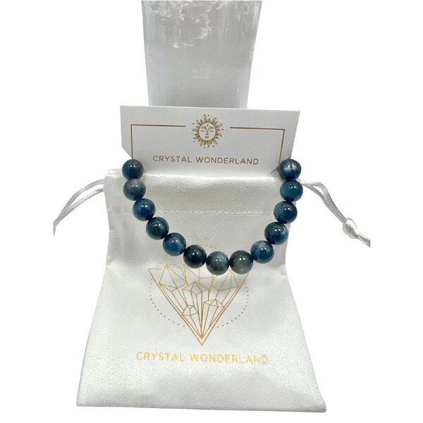 1PC Kyanite Crystal Beads Bracelets - 10mm Natural Gemstone Healing