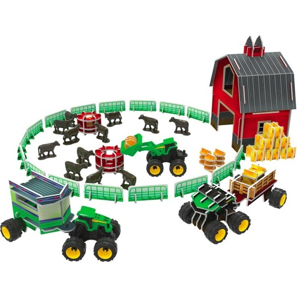 John Deere Monster Treads Eco-Snaps Buildable Barn Kids Vehicle Farm Play Set 6+