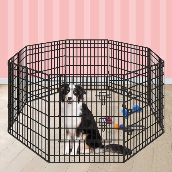 36" BEASTIE Pet Playpen Large 8 Panel Fence Enclosure Dog Metal Exercise Pen