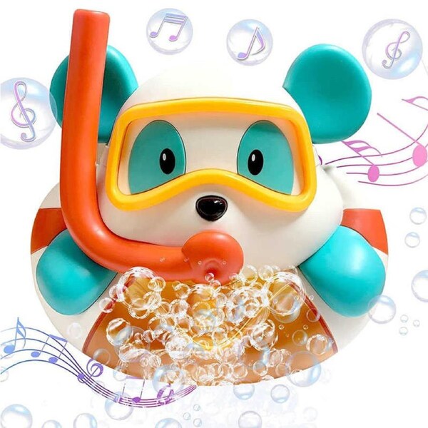 Nevenka Baby Bath Toy Diving Bear Automatic Bubble Maker Play 12 Songs for 3+