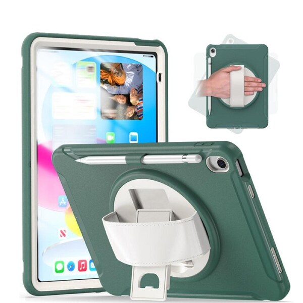 Nevenka Tablet Case For iPad 10th with 360 Kickstand/Hand Strap Shockproof-JadeGreen