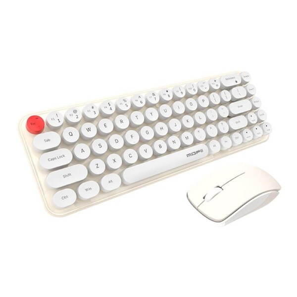 Nevenka Wireless Keyboard and Mouse Set Combo 2.4G for Laptop Desktop-IDou-Vanilla