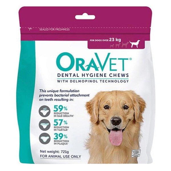 Oravet Dental Chews for Large Dogs Over 23 Kg (PINK) 14 Chews