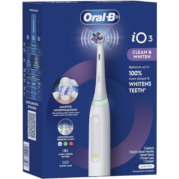 Oral-B iO 3 Clean & Whitening Electric Toothbrush - White
