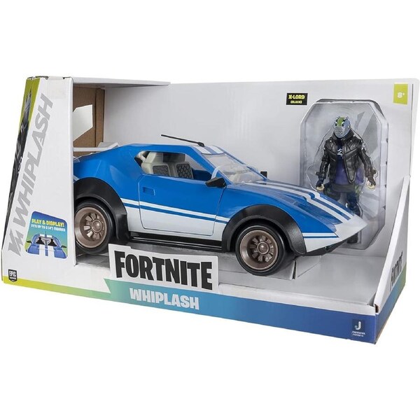 Fortnite Joy Ride Whiplash Vehicle (Blue & White), with 4-inch Articulated X-Lord Figure