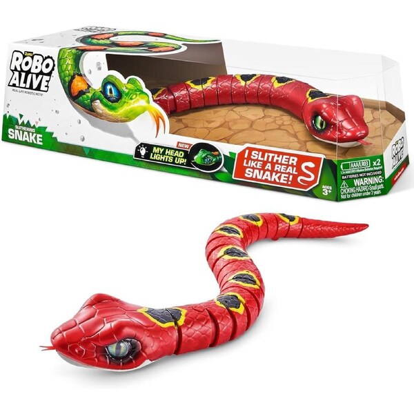 ZURU Robo Alive Red Slithering Snake Battery-Powered Robotic Toy