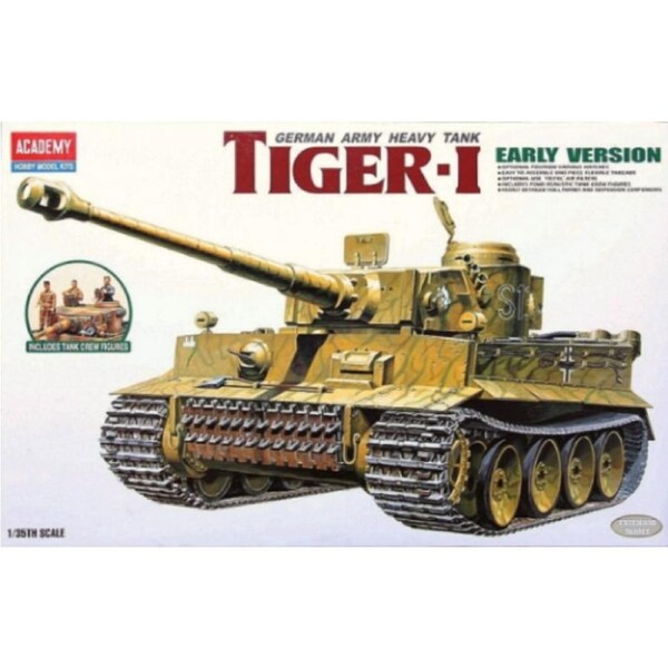 Academy 1/35 Tiger I WWII Tank 'Exterior Model' Plastic Model Kit [13264]