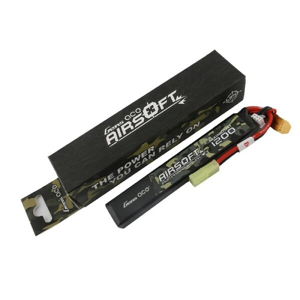Gens Ace Airsoft 1200mAh 7.4V 2S1P 25C Soft Case LiPo Battery w/Mini Tamiya Connector