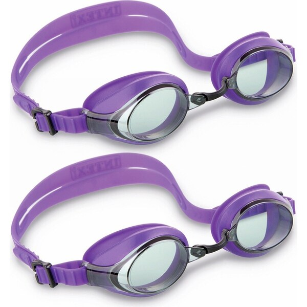 2x Intex Silicone Adjustable Sports Racing Pool Swimming Goggles Set Assorted