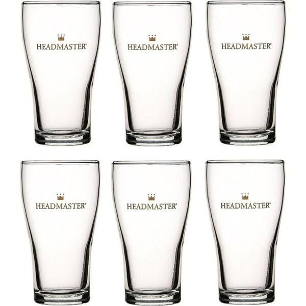 Headmaster Crown Nucleated Beer Conical Glasses 285ml - Set of 6