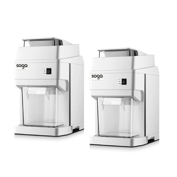 SOGA 2-Pack 300W Electric Ice Shaver Crusher Snow Cone Maker 120kg/h White
