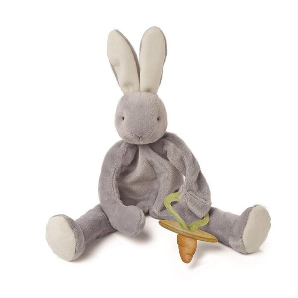 Bunnies By the Bay - Silly Buddy Bunny Super Soft Plush 25cm Dummy Holder Grey