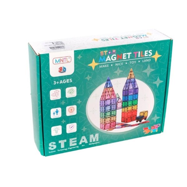 Magnetic Rainbow Tiles 108pcs - STEM Play