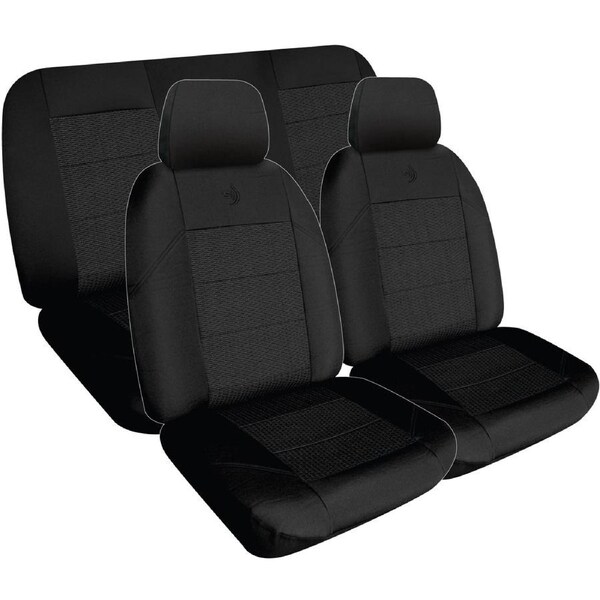 Sperling Elite Premium Jacquard Car Seat Front & Rear Combo Pack - Black