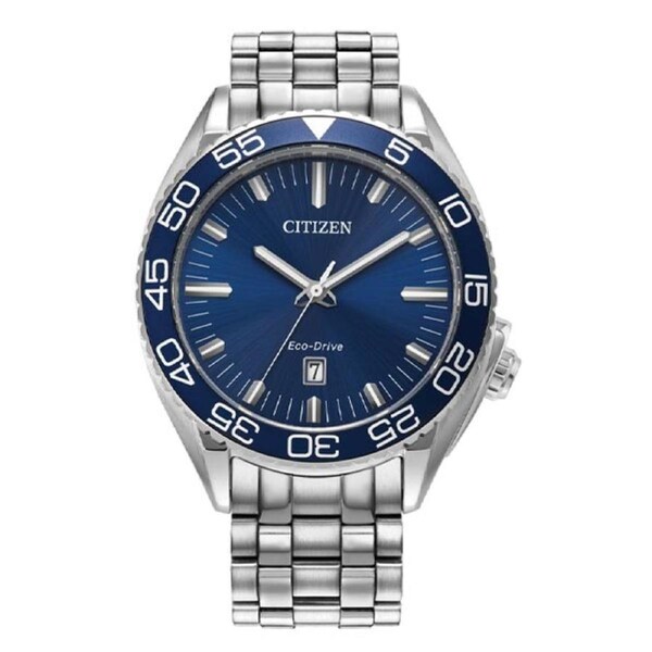 Citizen Blue Dial Eco-Drive Stainless Steel Dress Men's Watch (AW1770-53L)