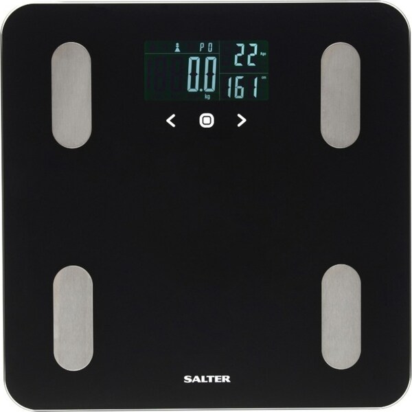 Salter Rechargeable Electronnic Dashboard Analyser Body Weight Scale 180kg Black