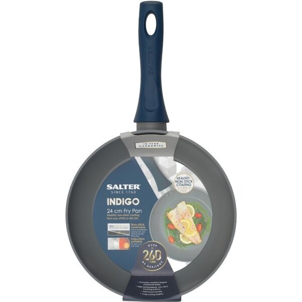 Salter Indigo Round 24cm Non-Stick Cooking Frypan/Frying Pan All Hob Cookware