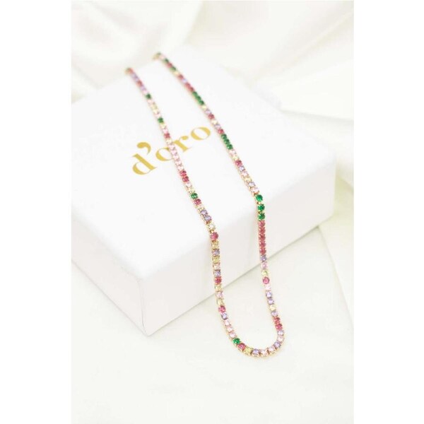 D'oro Women's/Ladies Aurora 36cm Thin Necklace Lobster Clasp Fashion Jewellery