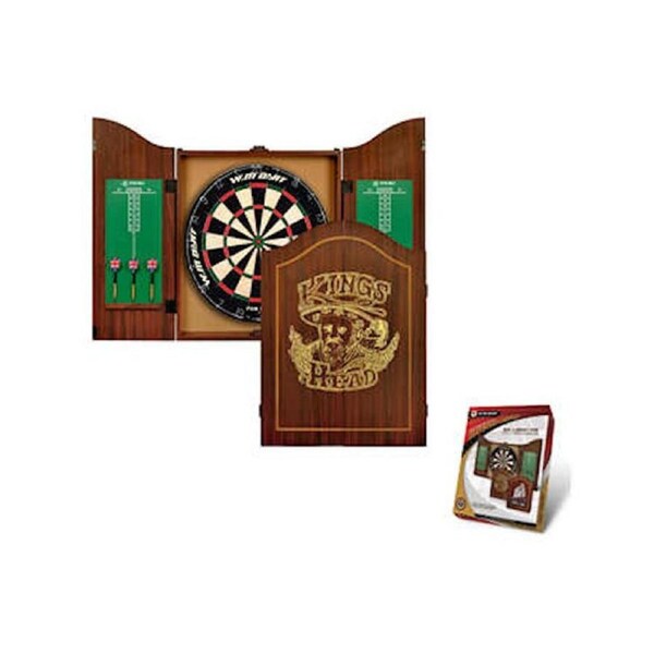 Kings Head Bristle ALANA Dart board Set Cabinet + Darts
