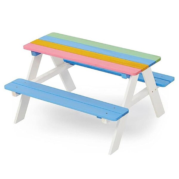 Wooden Kids' Picnic Table - Multicoloured