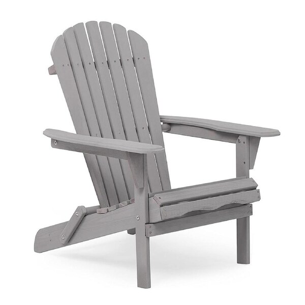 Adirondack Chair Foldable Patio Chair Folding Beach Chair for Outdoor - Grey