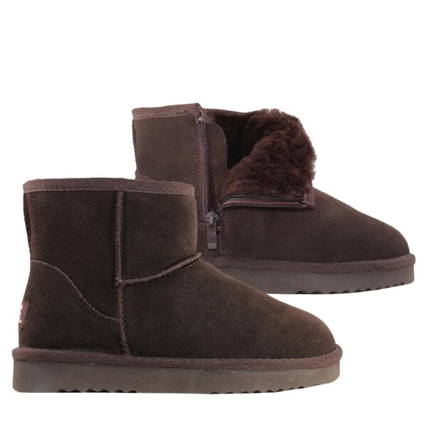 Waratah UGG Unisex Water Resistant Mini Zip Boot - Chocolate 14W/12M