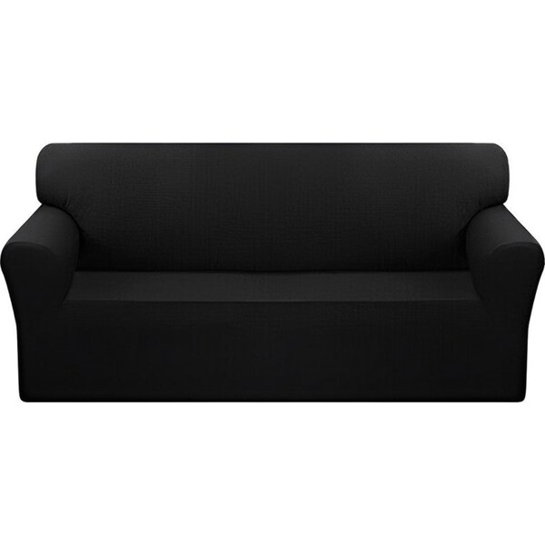 SOGA 4-Seater Black Sofa Cover Couch Protector High Stretch Lounge Slipcover Home Decor