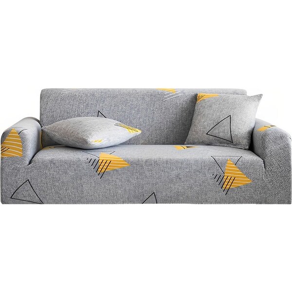 SOGA 4-Seater Geometric Print Sofa Cover Couch Protector High Stretch Lounge Slipcover Home Decor